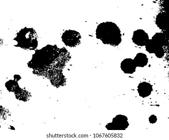 Hand-made grunge texture. Abstract ink drops background. Black and white grunge illustration. Vector watercolor artwork pattern