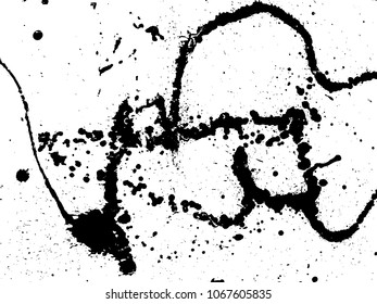 Hand-made grunge texture. Abstract ink drops background. Black and white grunge illustration. Vector watercolor artwork pattern