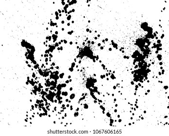 Hand-made grunge texture. Abstract ink drops background. Black and white grunge illustration. Vector watercolor artwork pattern