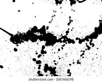 Hand-made grunge texture. Abstract ink drops background. Black and white grunge illustration. Vector watercolor artwork pattern