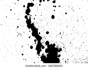 Hand-made grunge texture. Abstract ink drops background. Black and white grunge illustration. Vector watercolor artwork pattern