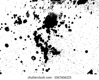 Hand-made grunge texture. Abstract ink drops background. Black and white grunge illustration. Vector watercolor artwork pattern