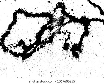 Hand-made grunge texture. Abstract ink drops background. Black and white grunge illustration. Vector watercolor artwork pattern