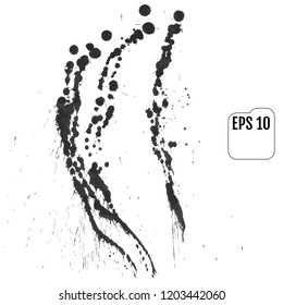 Hand-made grunge texture. Abstract ink drops background. Black and white grunge illustration. Vector watercolor artwork pattern