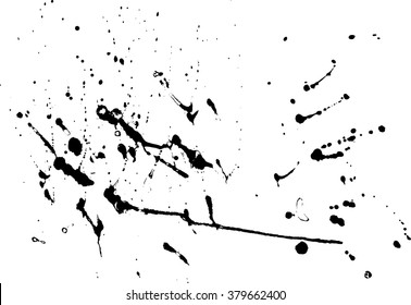 Hand-made grunge texture. Abstract ink drops background. Black and white grunge illustration. Vector watercolor artwork pattern