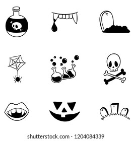 Handmade Halloween Icons set vector