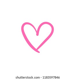 Handmade heart illustration, linear vector icon