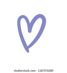 Handmade heart illustration, linear vector icon