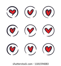 Handmade heart vector draw