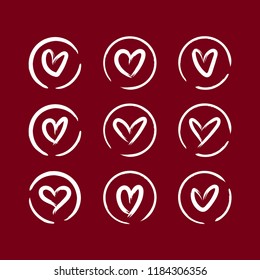 Handmade heart vector draw, love symbol