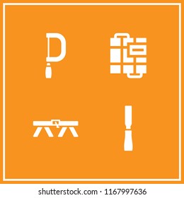 handmade icon. 4 handmade vector set. cut, bomb and chisel icons for web and design about handmade theme