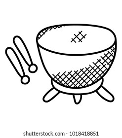 
A handmade icon representing the drum along with sticks, a type of musical instrument.

