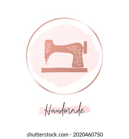 Handmade icon for social media highlight cover. Sewing machine icon