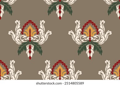Hand-made Ikat floral embroidery. Traditional Ikat oriental motifs. Perfect for backgrounds, curtains, rugs, wallpapers, clothing, wrappings and batik.
