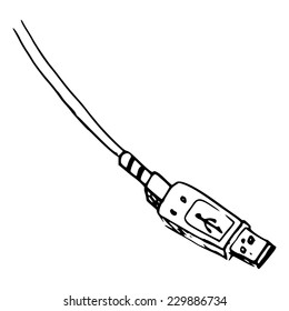 handmade illustration, power, network connection, Doodle