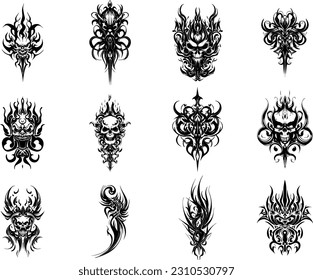 a hand-made illustration of tattoo designs