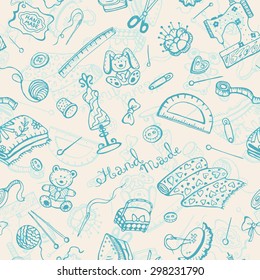 Handmade items seamless pattern