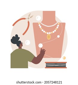 Handmade Jewelry abstract concept vector illustration. Self-made jewelry, designer startup, handmade product, book online, handcrafted, buying artisan goods, custom order abstract metaphor.