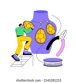 Handmade Jewelry abstract concept vector illustration. Self-made jewelry, designer startup, handmade product, book online, handcrafted, buying artisan goods, custom order abstract metaphor.