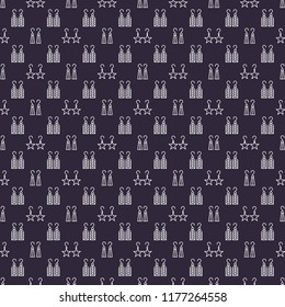 Handmade jewelry vector seamless pattern. Lady's earrings monochrome dark purple background