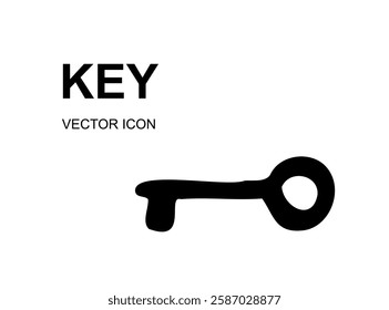 Handmade key icon, keyword symbol, doodle password, unlock sign, minimal keys illustration, access, login sign