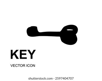 Handmade key icon, keyword symbol, doodle password, unlock sign, minimal keys illustration, access, login sign