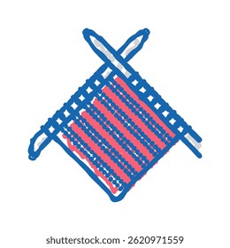 handmade knit knitting wool doodle icon sketch vector. handmade knit knitting wool sign. isolated symbol illustration