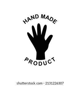 Handmade label icon in black flat glyph, filled style isolated on white background