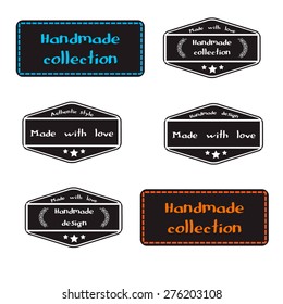 Handmade Label Set For Gifts. Vector illustration.