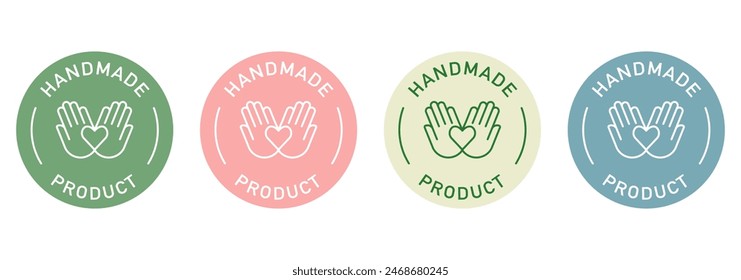 Handgemachte Etiketten-Vektorgrafik-Design für Verpackungen. Handgefertigtes Symbol.