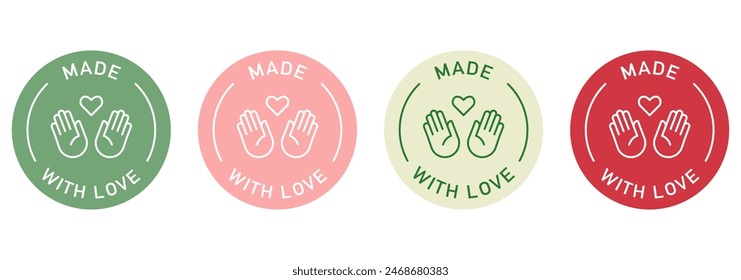 Handmade label vector design for packaging. Made with love icon.