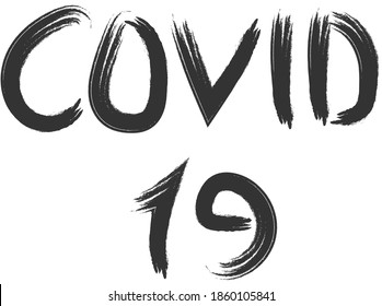 Hand-made lettering about coronavirus (Covid-19)