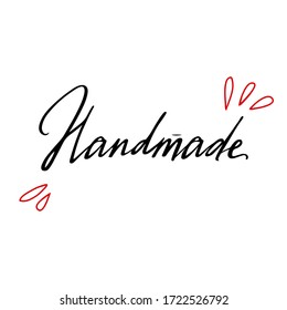 Handmade lettering emblem for your design. Handwritten handdrawn black label for hand craft product and handicraft shop. Homemade, DIY, do it yourself concept.