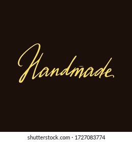 Handmade lettering emblem for your design. Handwritten handdrawn label for hand craft product and handicraft shop. Homemade, DIY, do it yourself concept.