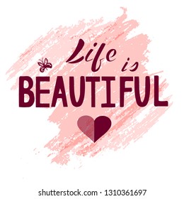 Handmade lettering on background. Vector illustration is suitable as printing on greeting cards, posters, prints, for decorating various invitations. Modern brush calligraphy. EPS10