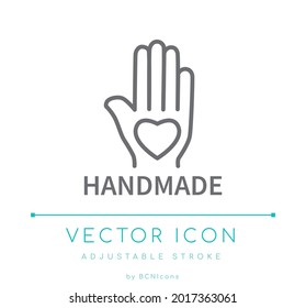 Handmade Line Icon. Artisanal Small Business Vector Symbol.