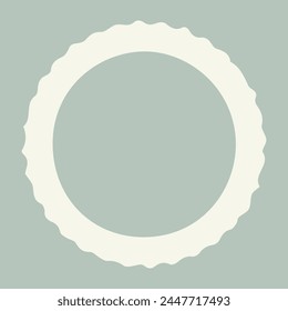 Handmade linocut organic vector wreath in whimsical scandi style. Folkart natural woodland frame with woodcut effect for digital monochrome artwork. 