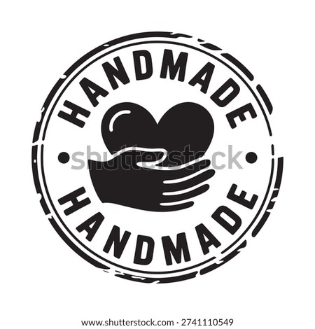 handmade logo with heart and hands high quality