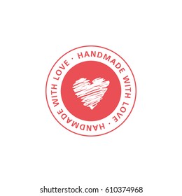 Handmade with love logo design template