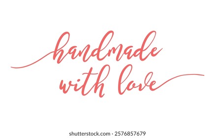 Handmade with Love for Your Order quote card. Modern, simple, minimal typographic design. Isolated on white background