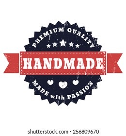 Handmade, Made with Passion grunge sign vector illustration, eps10, easy to edit