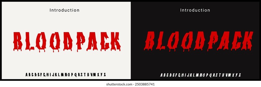 handmade marker vector font. handmade font with horror and bloody marker font.