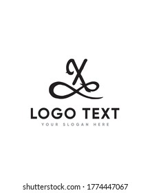 Una plantilla de logotipo X de tipo de letra moderna hecha a mano, logotipo de vectores para identidad empresarial y de empresa 