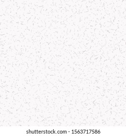Handmade Mulberry Washi Paper Texture Seamless Pattern. White Background with Tiny Speckled Drawn Flecks . Soft Off Gray Neutral Tone. All Over Recycled Print. Vector Swatch Repeat EPS 10