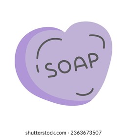 Handmade natural lavender soap bar in heart shape