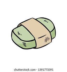 Handmade natural soap icon. Vector hand drawn illustration of organic cosmetic. Great for label, logo, banner, packaging, spa