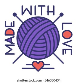 Handmade needlework badge logo vector