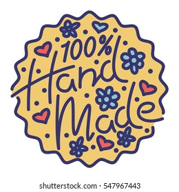 Handmade needlework badge logo vector