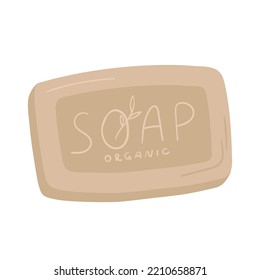 Jabón de oliva hecho a mano aislado de fondo blanco. Ilustración vectorial dibujada a mano. 