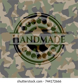 Handmade on camouflaged pattern